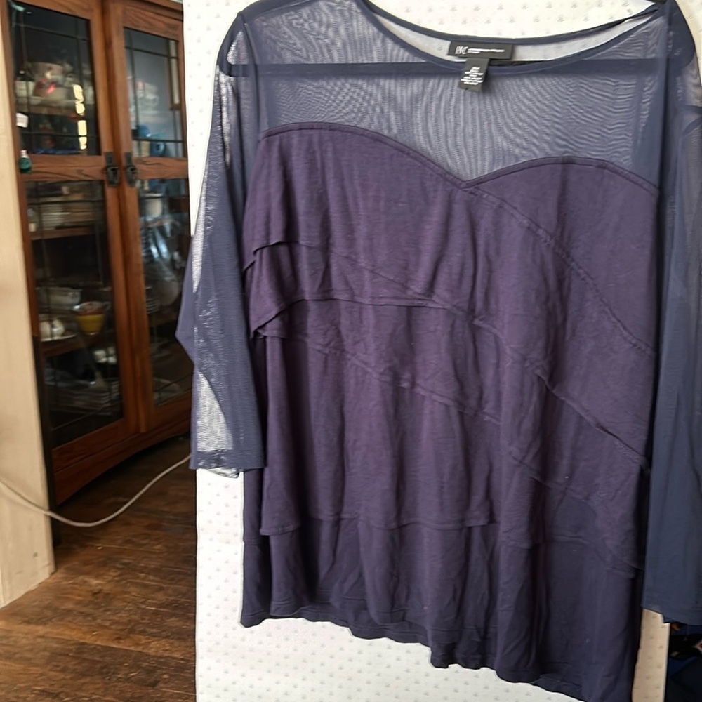Size 2x navy blue International Concepts blouse. 100% rayon